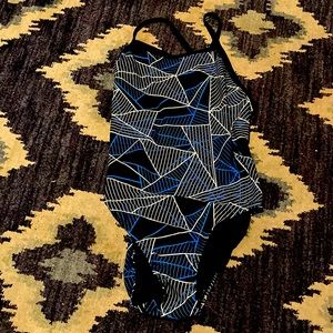 One Piece Blue & Black bathing suit